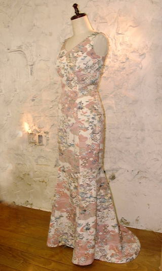 小紋のマーメイドドレス