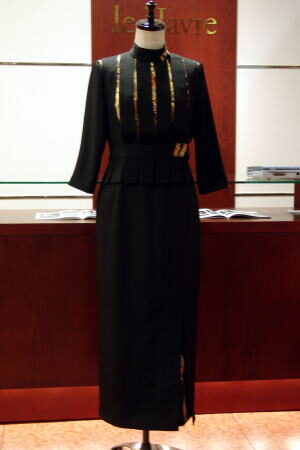 黒留袖ドレス　オーダーメイド　セパレート風短冊割