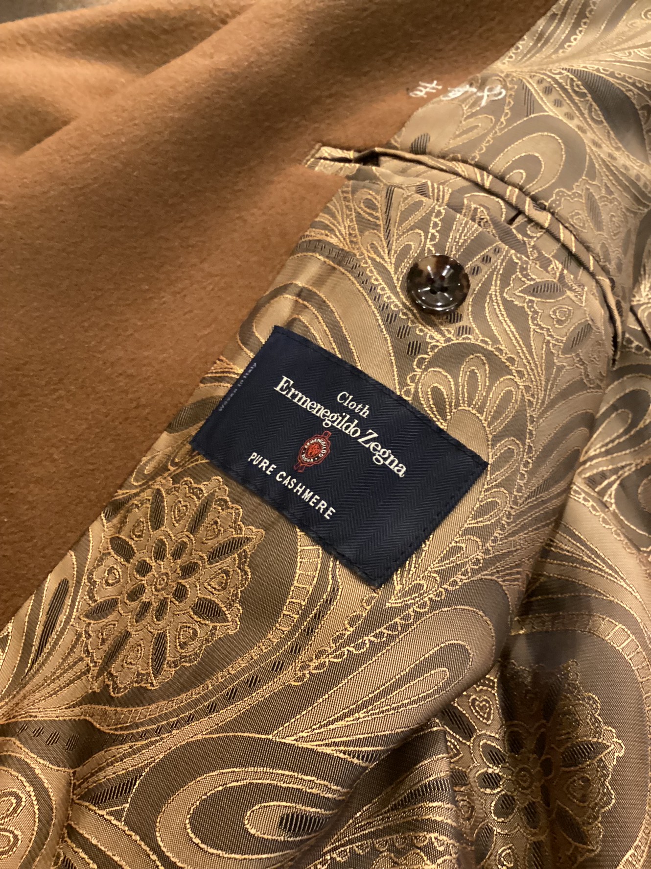 エルメネジルド ゼニア カシミアコート 虫食い 破れ 穴 かけはぎ かけつぎダメージ復元 Ermenegildo Zegna