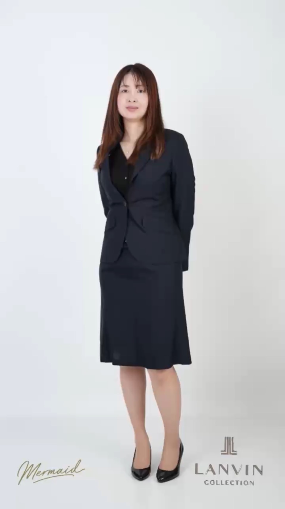 レディス　オーダースーツ　ランバンコレクション　ピーク襟一つ掛け タイトスカート　マーメイドスカート　LANVIN　COLLECTION